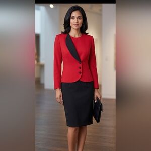 Joseph Feldman Red Blazer and Skirt Set #221